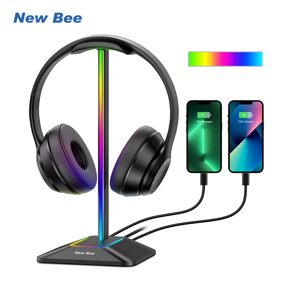 Headset Gaming Console - New Bee Z8 RGB Headphones Stand