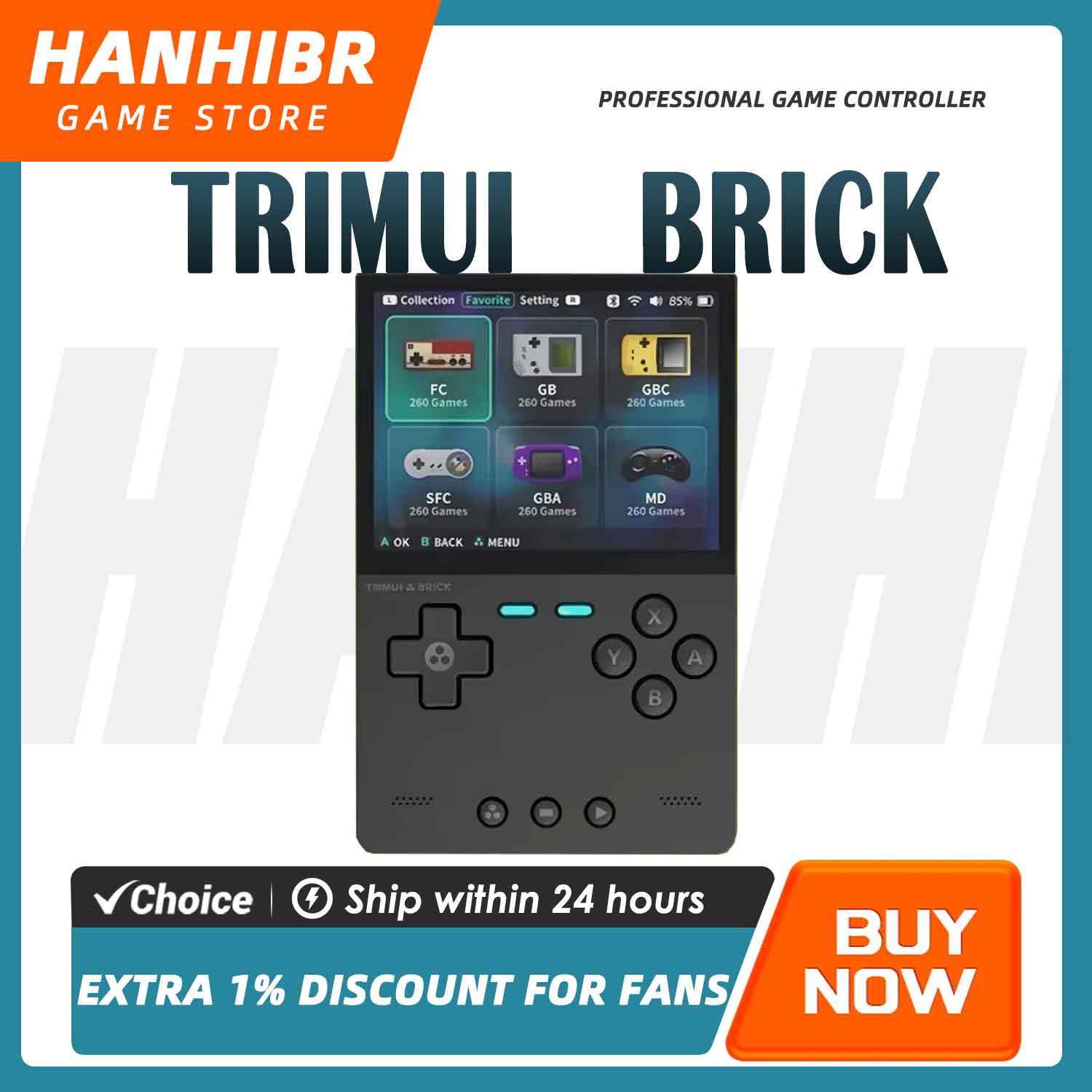 Gaming Console Android - TRIMUI BRICK CNC Metal Retro Handheld