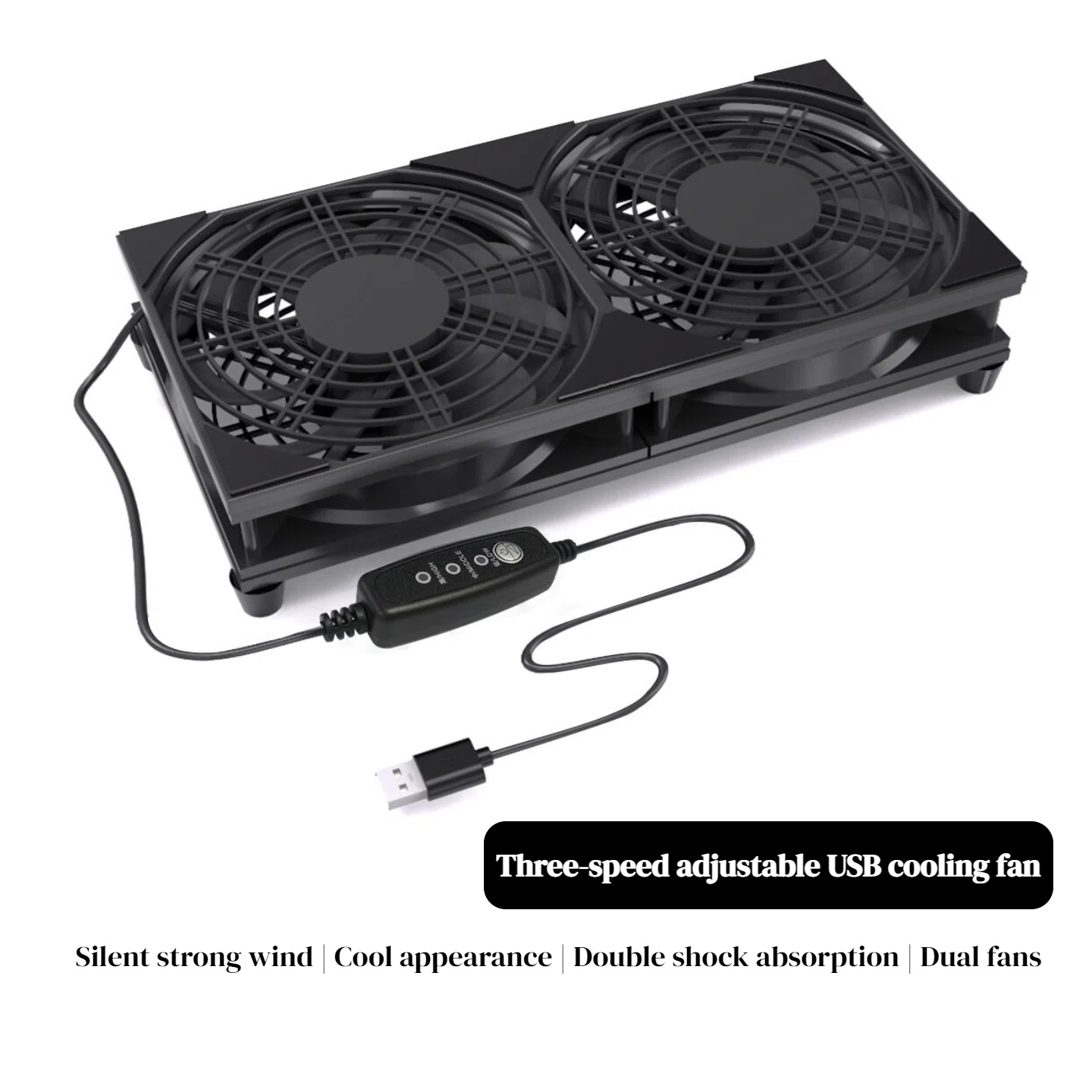 Console Cooling Fan - Dual USB Cooling Fan with 3-Speed