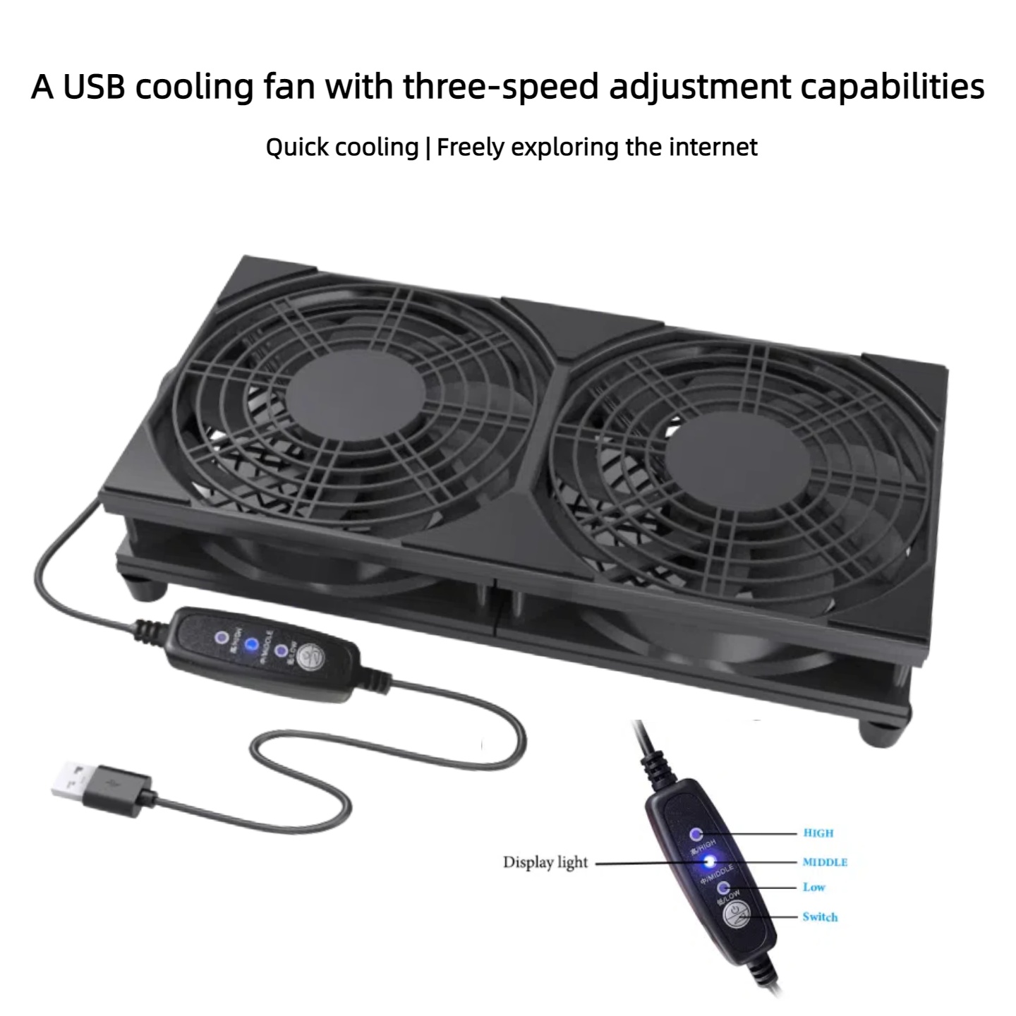 Dual USB Cooling Fan with 3-Sp - огляд і ціна Console Cooling Fan
